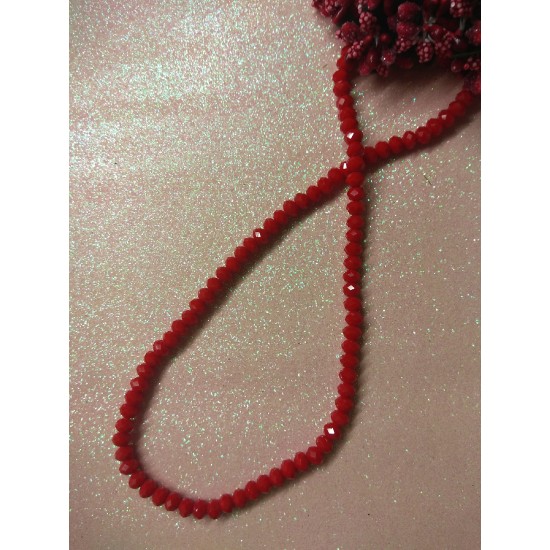 Бусины стеклянные 6 мм цв. красный матовый, цена за 25 шт